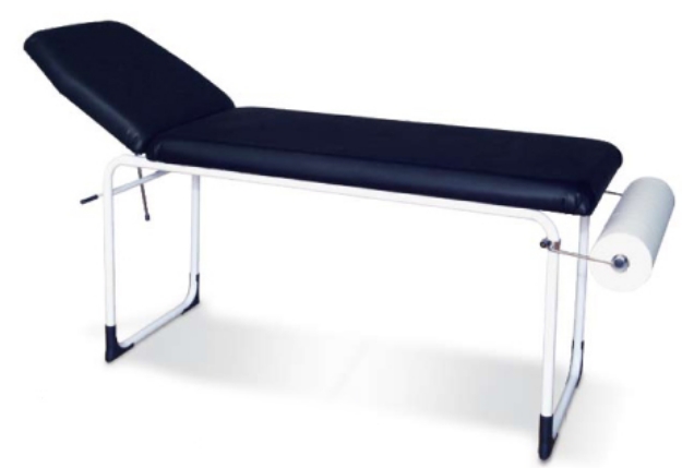 Picture of Lettino da visita ad 1 snodo, BIANCO o NERO con portarotolo - Wimed - cod. 500/1/BI