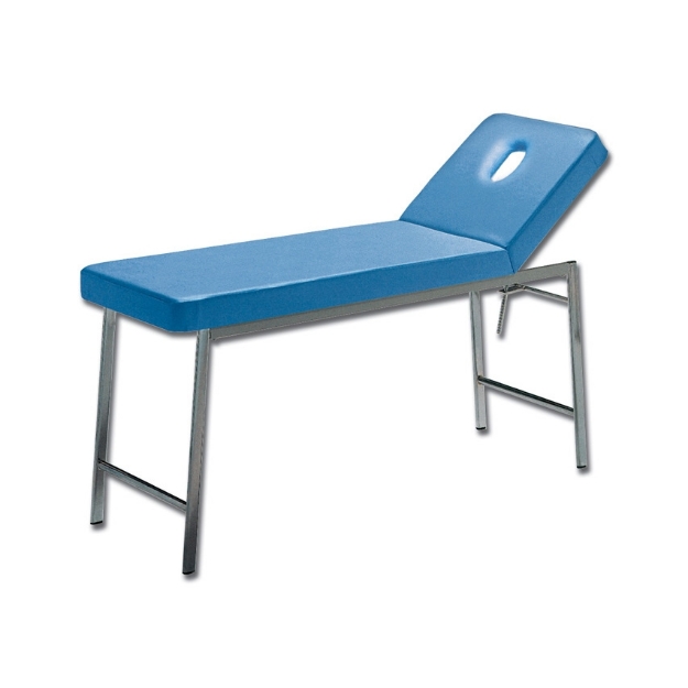 Picture of Lettino Classico Visita - cromato - blu - schienale con foro - Gima - cod. 27405