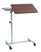 Picture of Vassoio da letto su ruote - regolazione manuale - 2 piani - colore marrone/naturale - Mopedia - cod. RS992