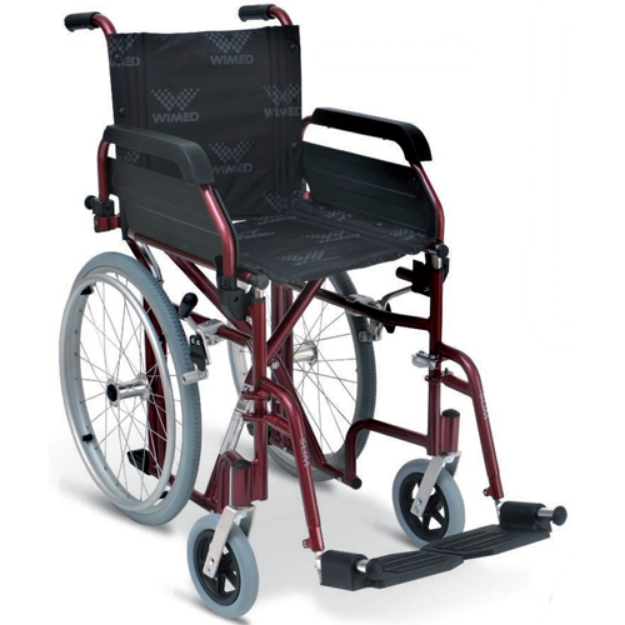 Picture of Carrozzina WINNER SLIM PLUS - seduta da 40cm a 43cm- bordeaux - Wimed