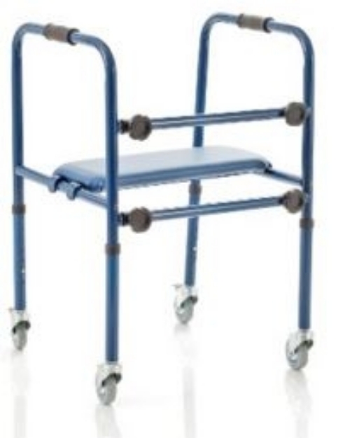 Picture of Deambulatori con 4 piroettanti altezza regolabile smontabile in alluminio verniciato - Mopedia cod RP748