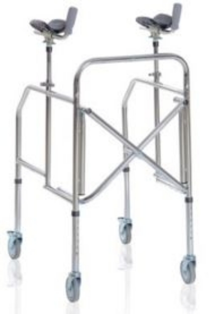 Picture of Deambulatori con appoggio antibrachiale pieghevole gambe regolabili in acciaio cromato - Mopedia Cod. RP754A