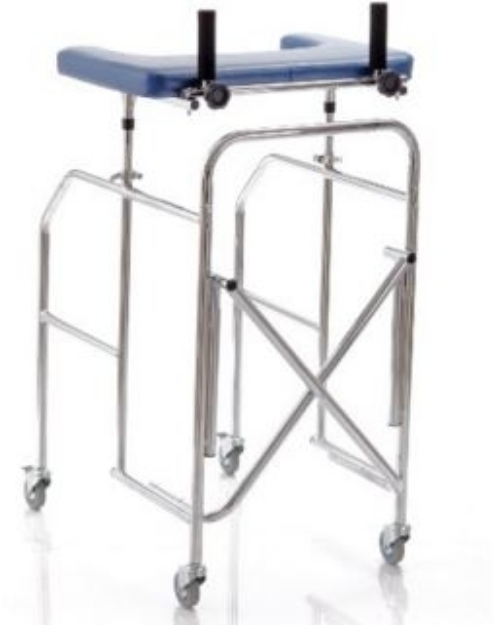 Picture of Deambulatori con appoggio antibrachiale a tavolo gambe regolabili in acciaio cromato pieghevole - Mopedia Cod. RP756T