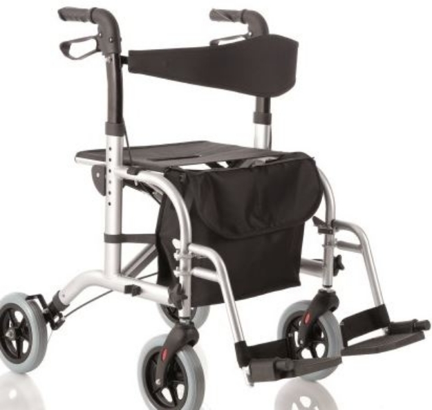 Picture of Deambulatori Rollators 4 ruote piegevole con doppia funzione in acciaio verniciato - Mopedia Cod. RP525