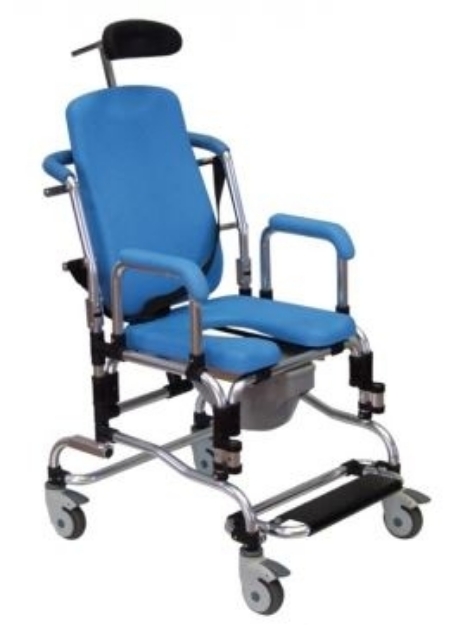Picture of Sedia da doccia e da comodo con ruote e poggiatesta - Intermed cod. AB-91