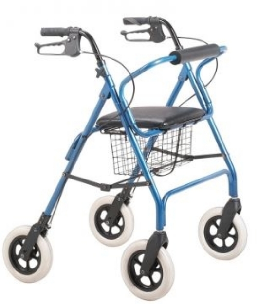 Picture of Rollator Belgrado in alluminio struttura BARIATRICA ruote anteriori piroettanti cestino e poggiaschiena imbottito struttura pieghevole - Intermedi - Cod RA-215157B