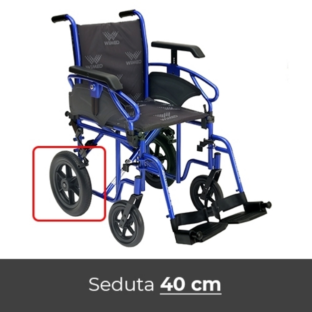 Noleggio sedia a rotelle transito 40cm, per disabili e anziani